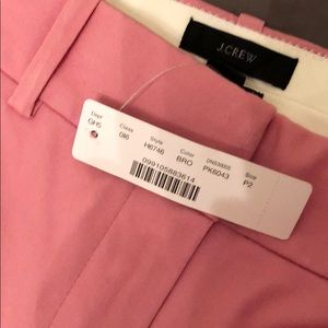 J Crew Cameron Pant Pink (Rose) NWT 2P Cotton.